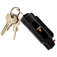 Burn Pepper Spray Keychain for Self Defense - Max Strength OC Spray - 1/2oz Molded Security Case - Black