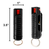 Burn Pepper Spray Keychain for Self Defense - Max Strength OC Spray - 1/2oz Molded Security Case - Black