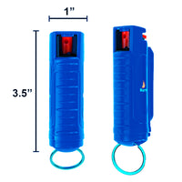 Burn Pepper Spray Keychain for Self Defense - Max Strength OC Spray - 1/2oz Molded Security Case - Blue