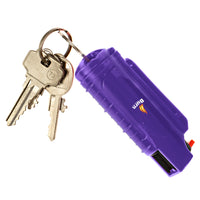 Burn Pepper Spray Keychain for Self Defense - Max Strength OC Spray - 1/2oz Molded Security Case - Purple