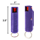 Burn Pepper Spray Keychain for Self Defense - Max Strength OC Spray - 1/2oz Molded Security Case - Purple