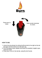 Burn Pepper Spray Keychain for Self Defense - Max Strength OC Spray - 1/2oz